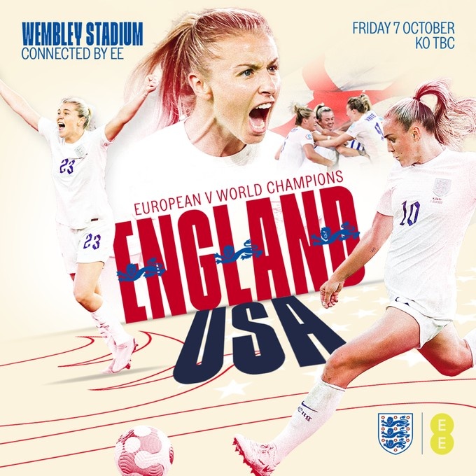 官方：美国女足将在10月7日和英格兰女足进行比赛