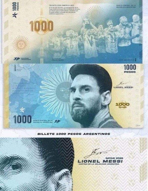 收藏？阿媒：阿根廷央行考虑发行梅西纪念钞，面值1000比索